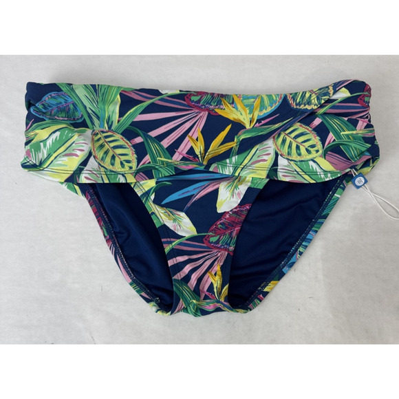 Rod Beattie Women's Jungle Out There Bikini Bottoms Banded Blue NWOT Size 4 - Picture 1 of 6